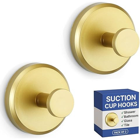 Amazon.com: Hviiso Shower Hooks for Inside Shower, Vacuum Suction Cup Hooks for Glass Window, Mir... | Amazon (US)