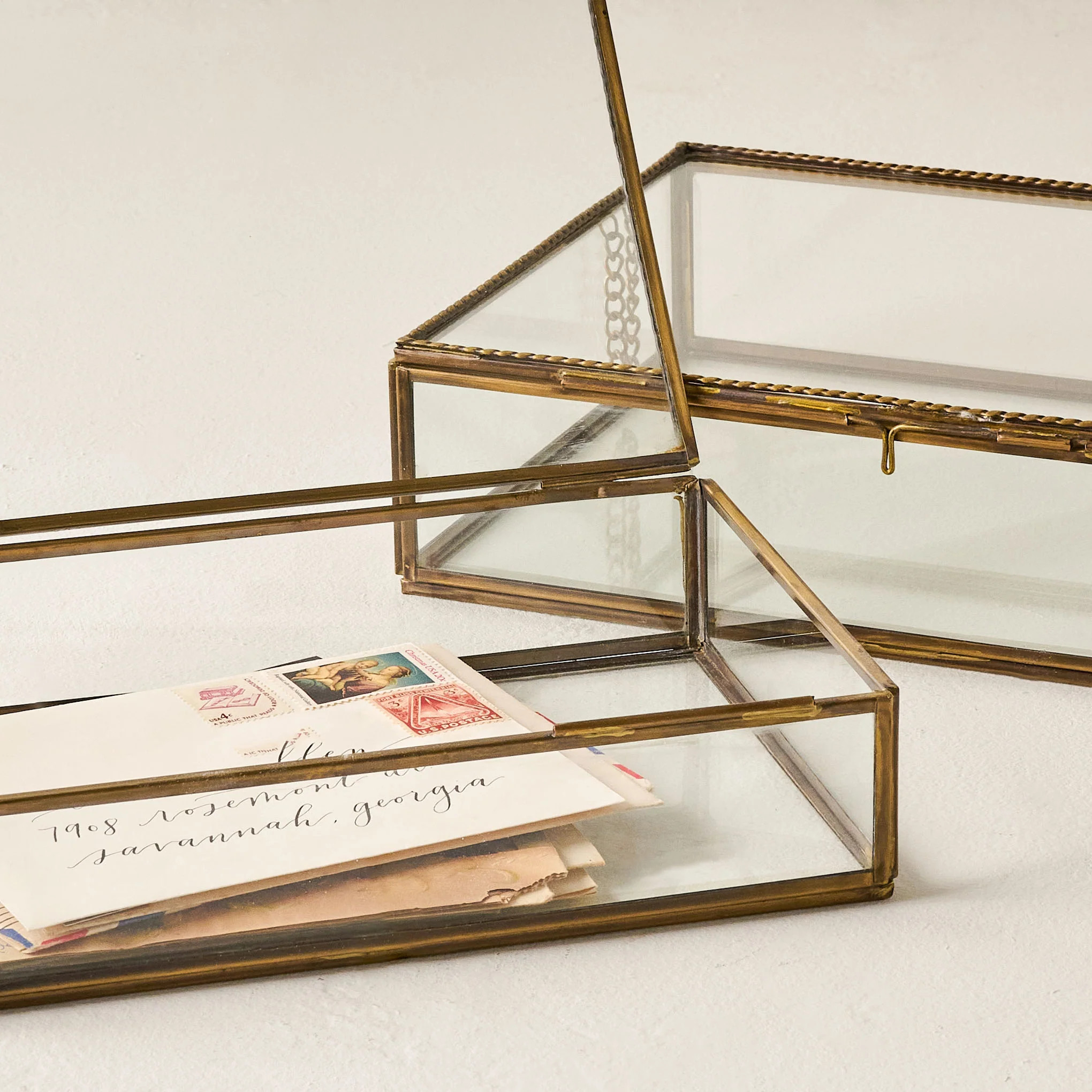 Rope Detail Glass Antique Box | Magnolia