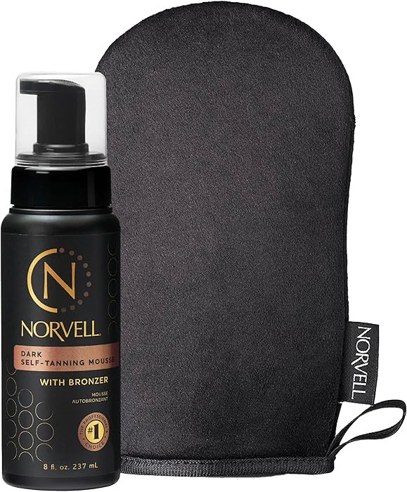 Norvell Sunless Dark Self Tanner Mousse with Mitt, 8 Fl Oz + Streak Free Tanning Applicator Mitt ... | Amazon (US)