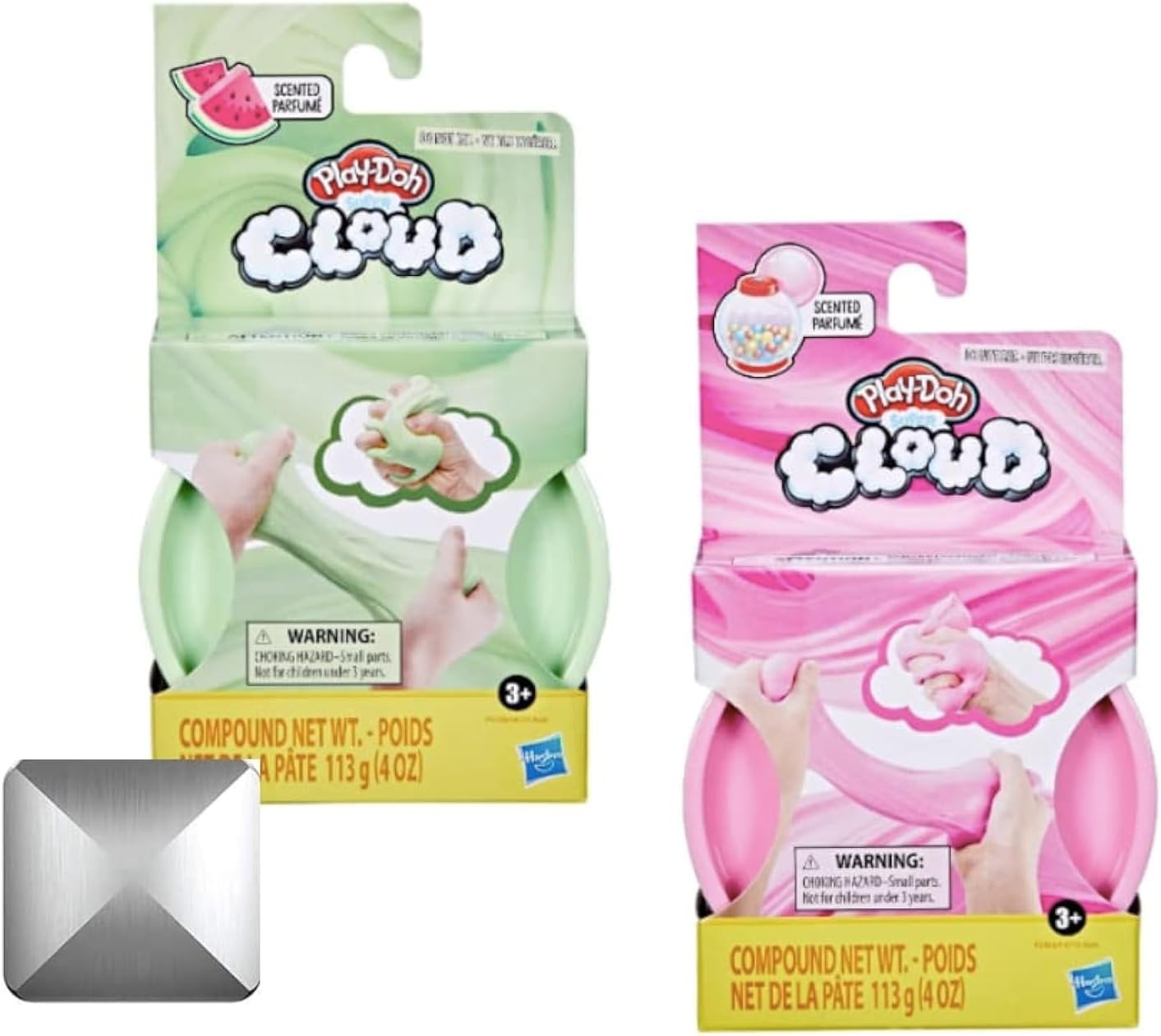 Play-Doh Super Cloud Scent Bundle - Watermelon & Bubble Gum, Green,Pink | Amazon (US)
