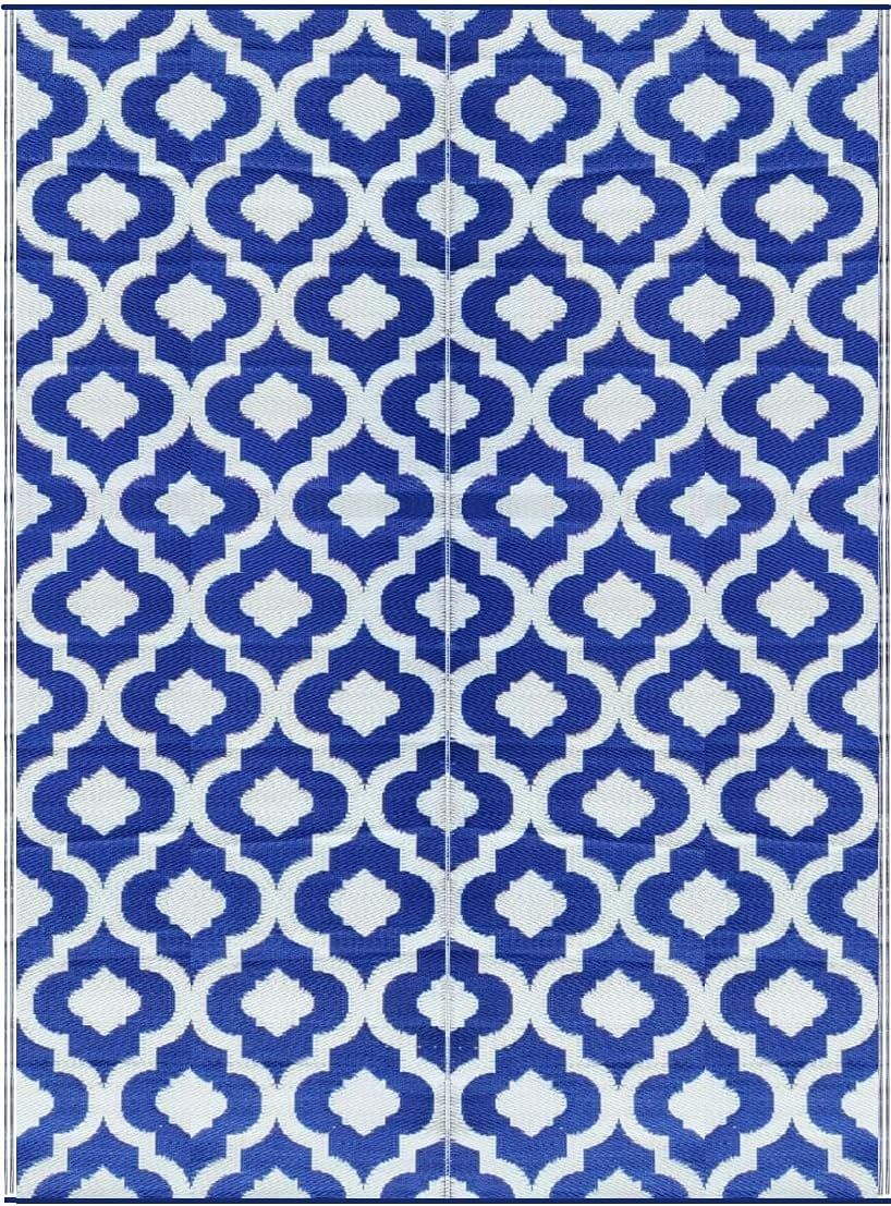 BalajeesUSA Outdoor Patio Rugs clearance 5'x7' (152 cm x 214 cm) Blue n White 4477 | Amazon (US)