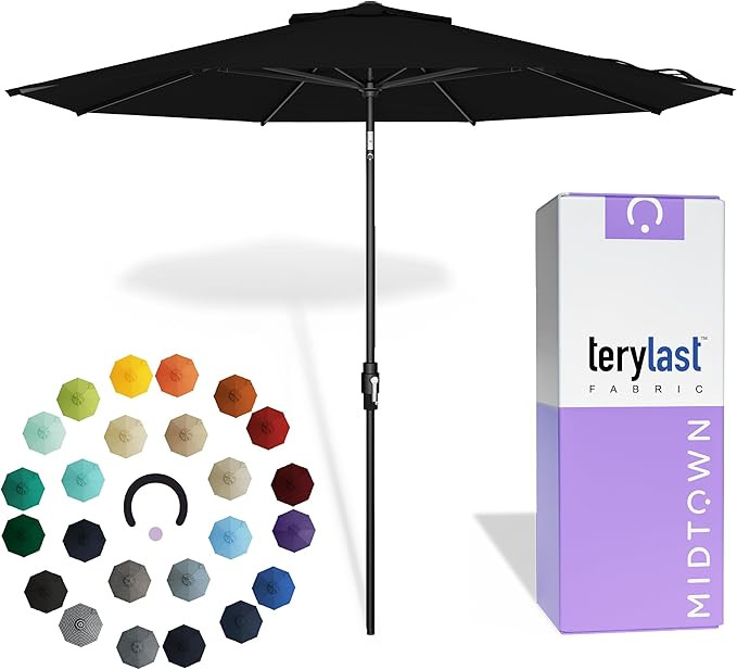Midtown Umbrellas – The Swilt 10 Ft Patio Umbrellas with 360° Swivel & Tilt Mechanism, 8 Fiber... | Amazon (US)