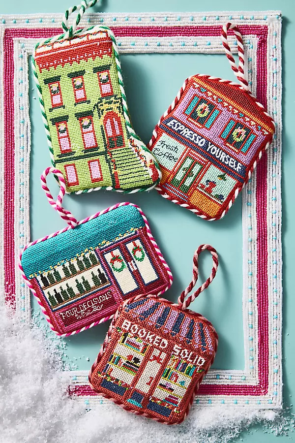 Furbish Holiday Scene Needlepoint Ornament | Anthropologie (US)