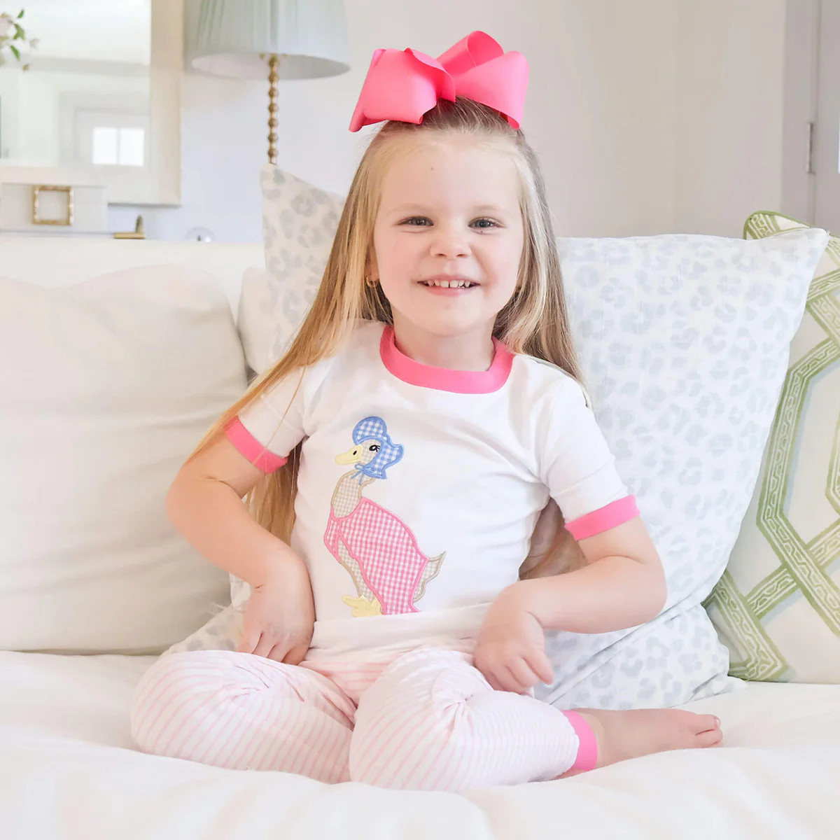 Storybook Friends Pink Stripe Pajamas | Classic Whimsy