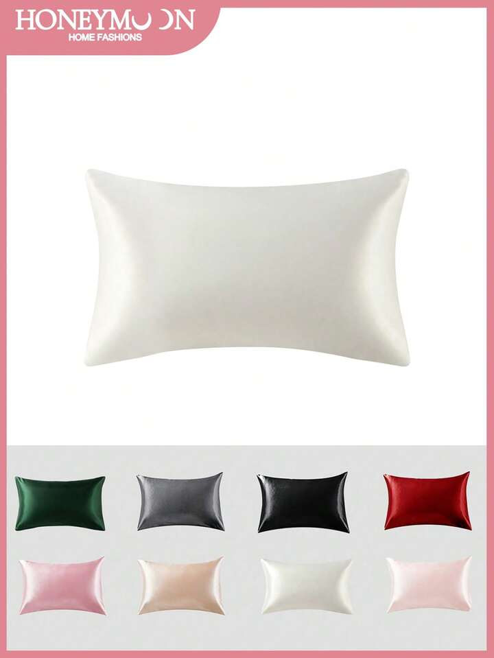 1 Peça Conjunto De Fronha De Travesseiro Em Cetim Acetinado Premium, Macia, Respirável E Sem Rugas, Melhor Para Cabelo, Pele E Sono, Capas De Travesseiro Sem Enchimento, Branca | SHEIN