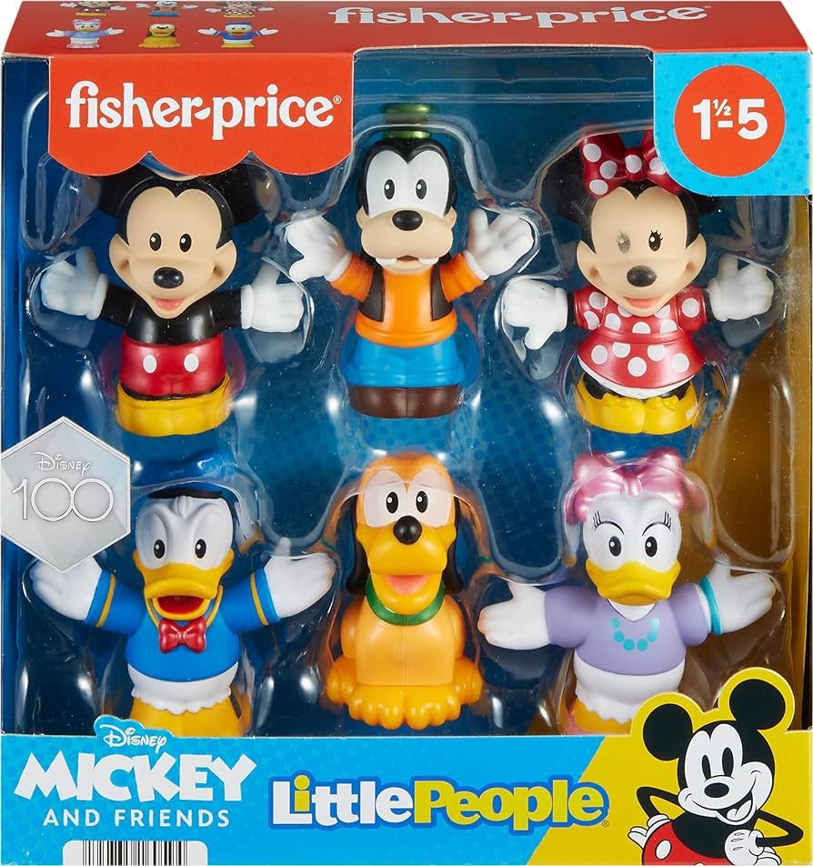 Fisher-Price Little People Toddler Toys Disney 100 Mickey & Friends Figure Pack with 6 Characters... | Amazon (US)