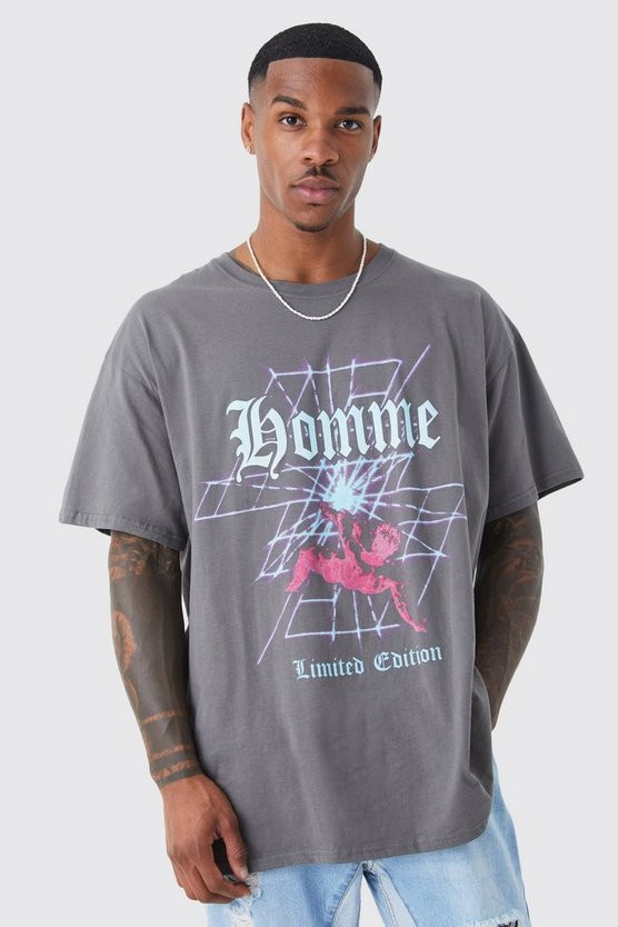 Oversized Homme Graphic T-shirt | boohooMAN (US & Canada)