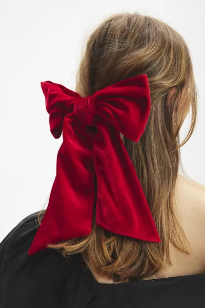 Large Velvet Hair Bow Clip | Urban Outfitters (US and RoW)