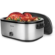 AROMA 22Qt. Roaster Oven with self basting lid stainless steel | Amazon (US)
