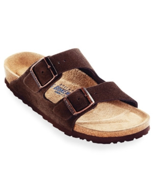 Birkenstock Men's Arizona Soft Footbed Two Band Suede Sandals Men's Shoes | Macys (US)