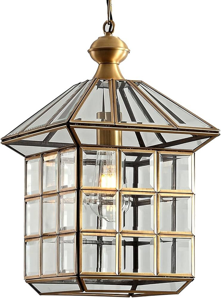 Milaii Copper Brass Outdoor Pendant Lights, Waterproof Hanging Porch Light Exterior Lantern Light... | Amazon (US)