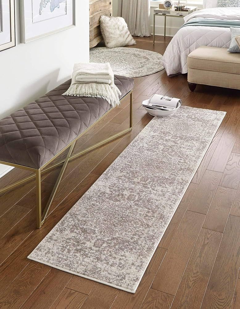 Rugs.com Arlington Collection Rug – 8 Ft Runner White Medium-Pile Rug Perfect for Hallways, Ent... | Amazon (US)