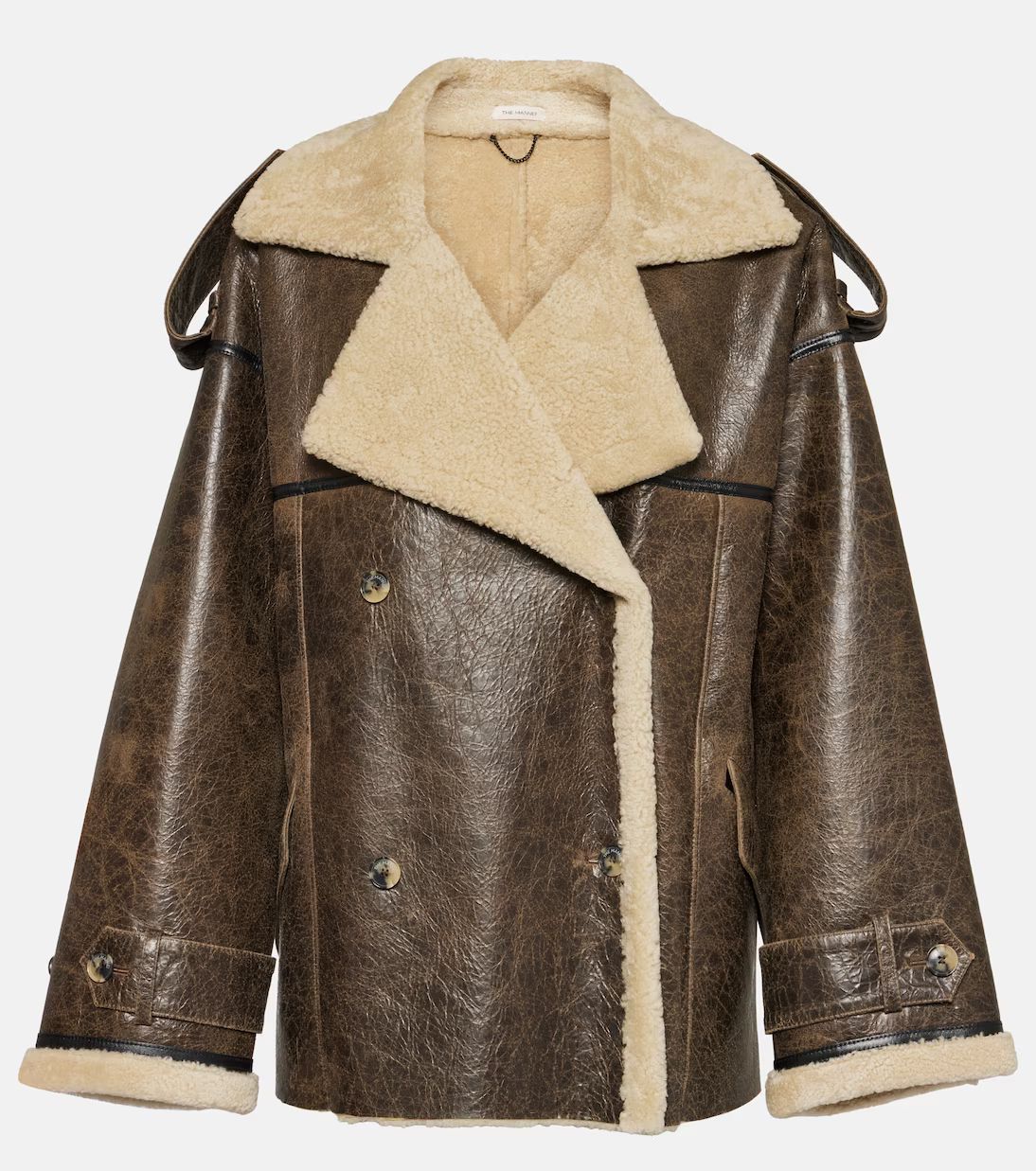 Jordan shearling-lined leather coat | Mytheresa (UK)