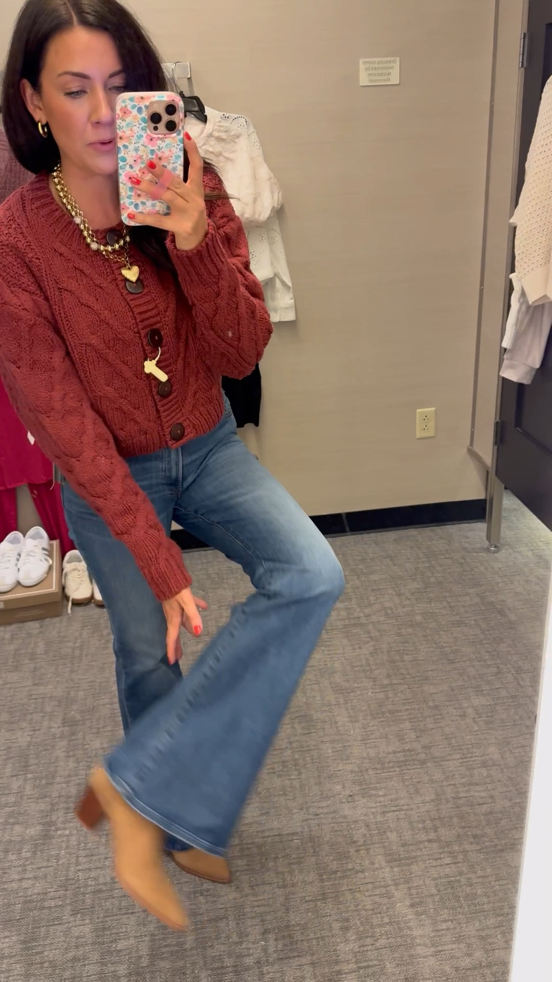 Free people cardigan-medium
Jeans-I left with these👏🏻 wearing a 27
Boots-also grabbed these! Run tts, between I’d go up 

#LTKSeasonal #LTKSaleAlert #LTKFindsUnder100