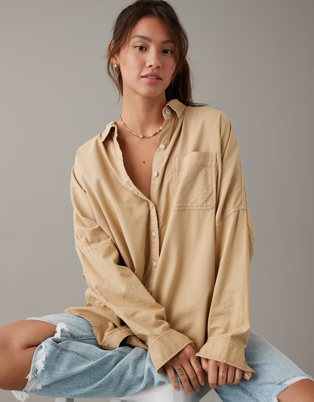 AE Go Big Oversized Shirt | American Eagle Outfitters (US & CA)