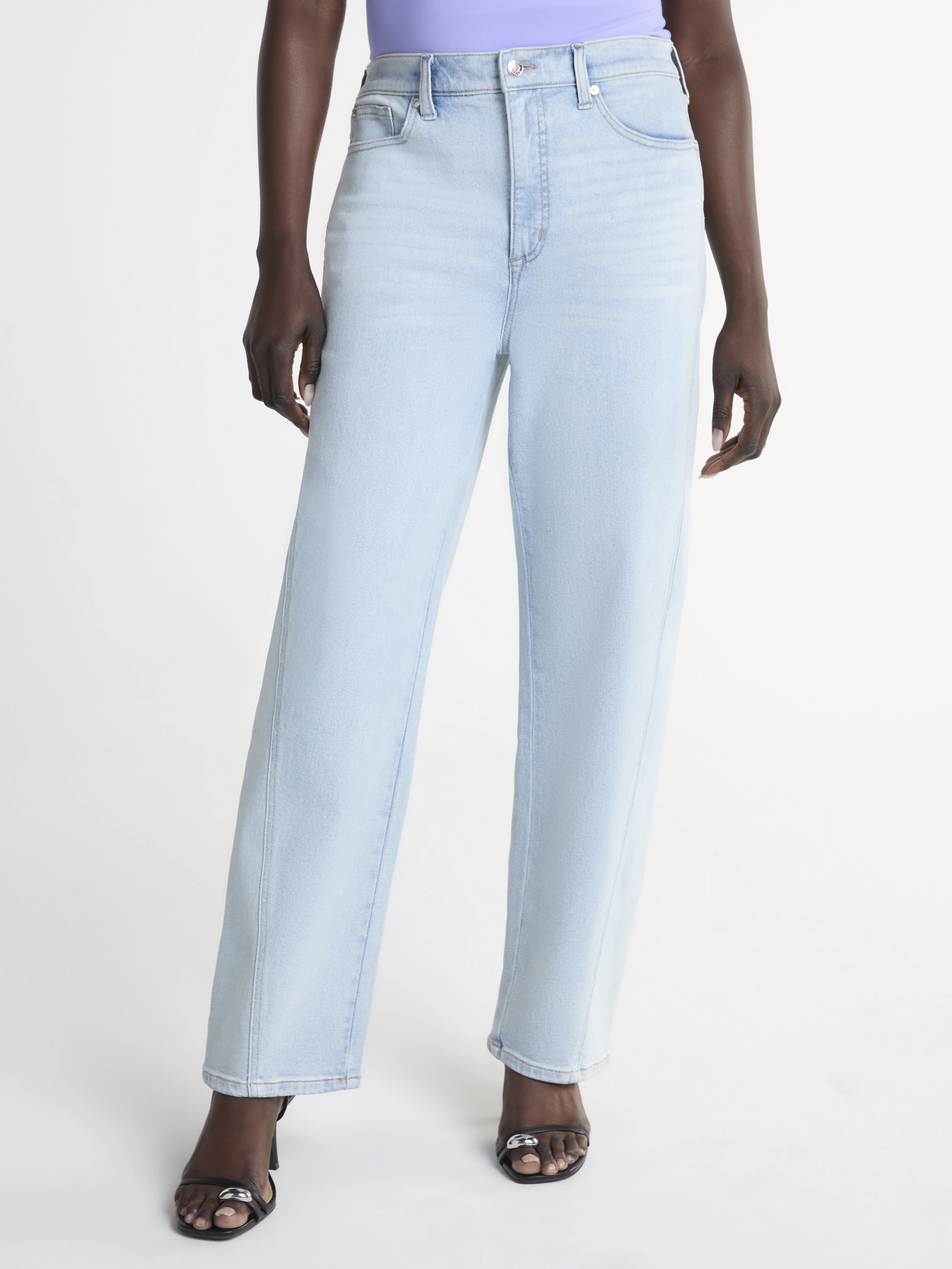 Scoop Women's Mid Rise Barrel Leg Jeans, Sizes 0-18 | Walmart (US)