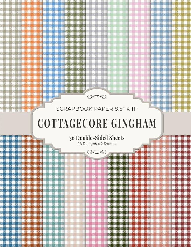 Cottagecore Gingham Scrapbook Paper 8.5\u201d x 11\u201d: Vintage Farmhouse Craft Paper | 18 Desi... | Amazon (US)