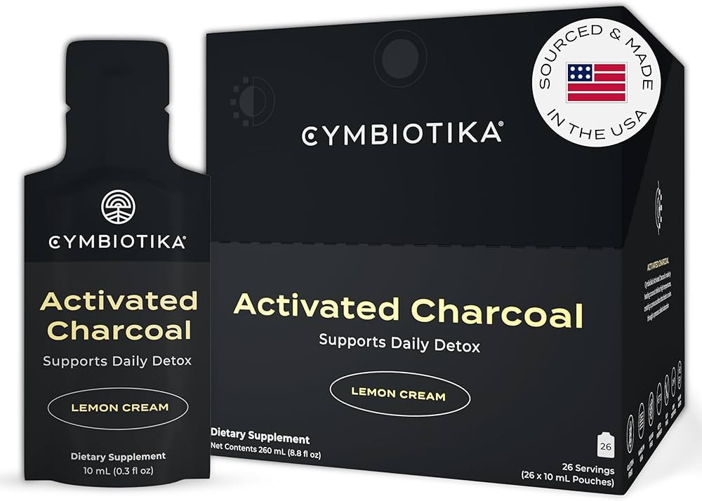 CYMBIOTIKA Activated Charcoal Liquid Supplement with Vitamin E, Gut Health & Digestive Support fo... | Amazon (US)