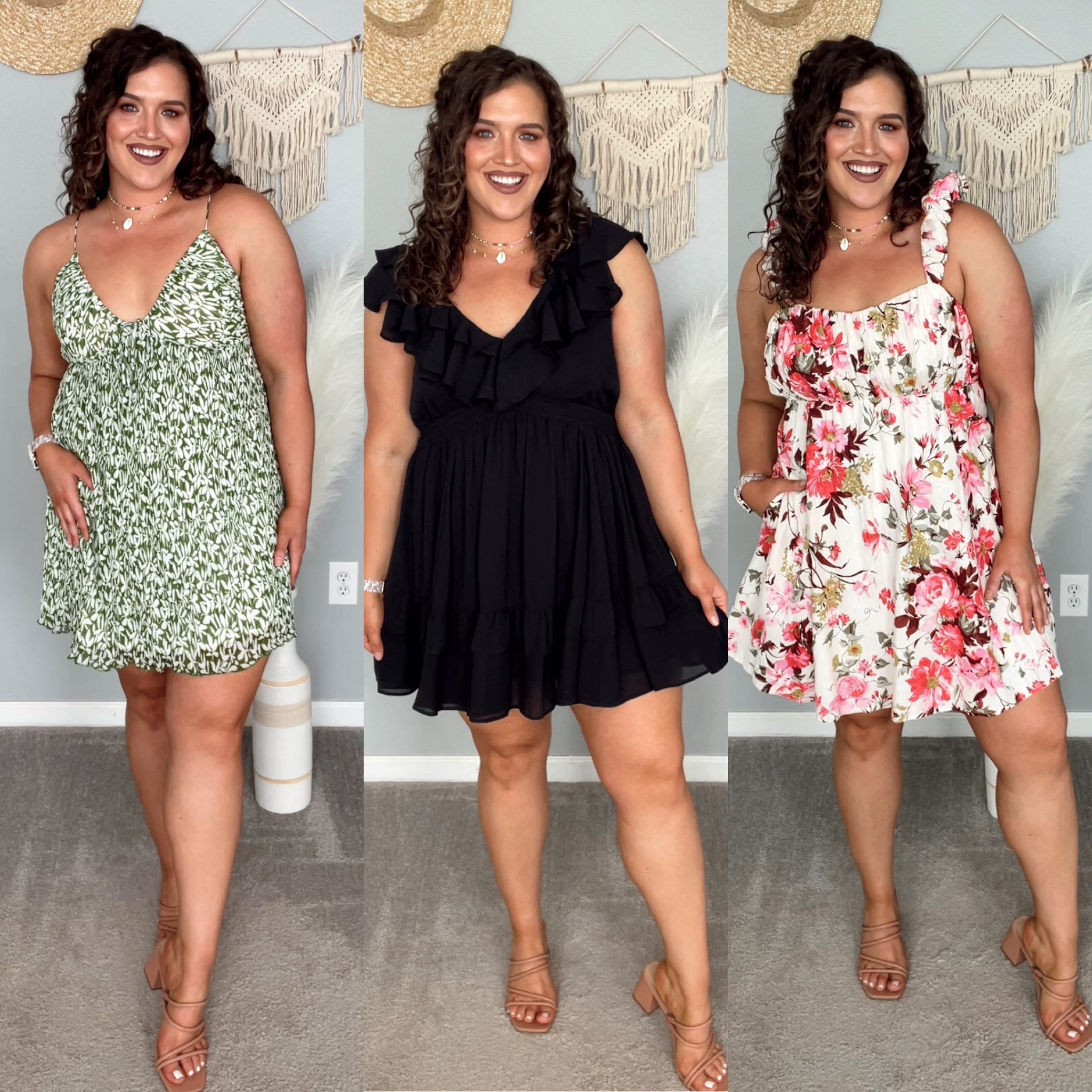 Midsize summer mini dresses 👗☀️ 
Comes in lengths: petite, regular & tall
All size L regular // 5’7” 
Use code: AFSHORTS to save on your order! 
#midsizeoutfits #ootd #summerstyle #dresses #minidress #sundress #summerdress #plissedress #heels #vacationoutfits #resortwear #lbd #littleblackdress #ruffle #floraldress #winerydress #babyshowerdress #datenightoutfit #brunchoutfit

#LTKstyletip #LTKcurves #LTKSeasonal