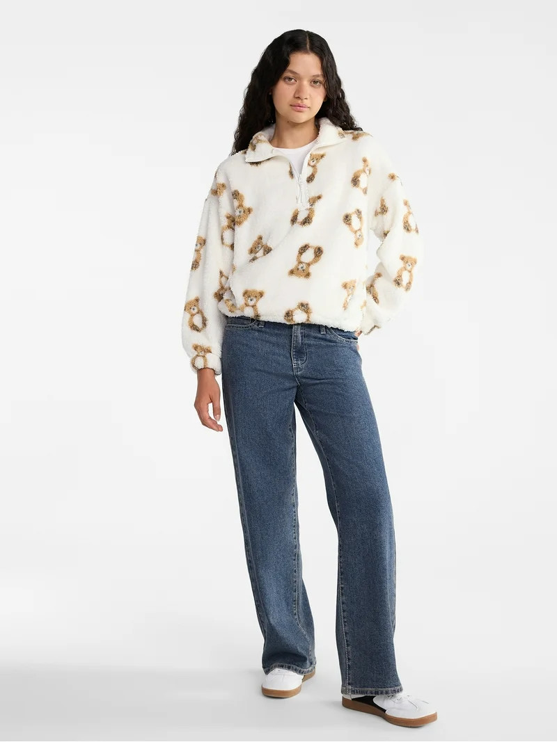No Boundaries Plush Half-Zip Pullover, Women's | Walmart (US)