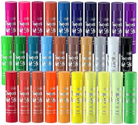 Tempera Paint Sticks, 30 Colors Solid Tempera Paint for Kids, Super Quick Drying, Works Great on ... | Amazon (US)