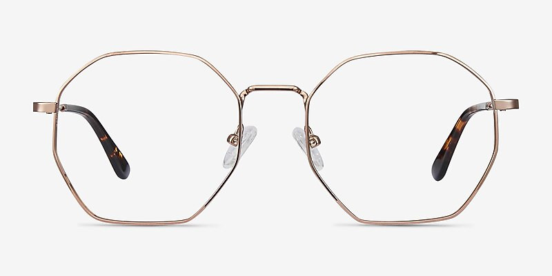 Octave Geometric Rose Gold Full Rim Eyeglasses | Eyebuydirect | EyeBuyDirect.com