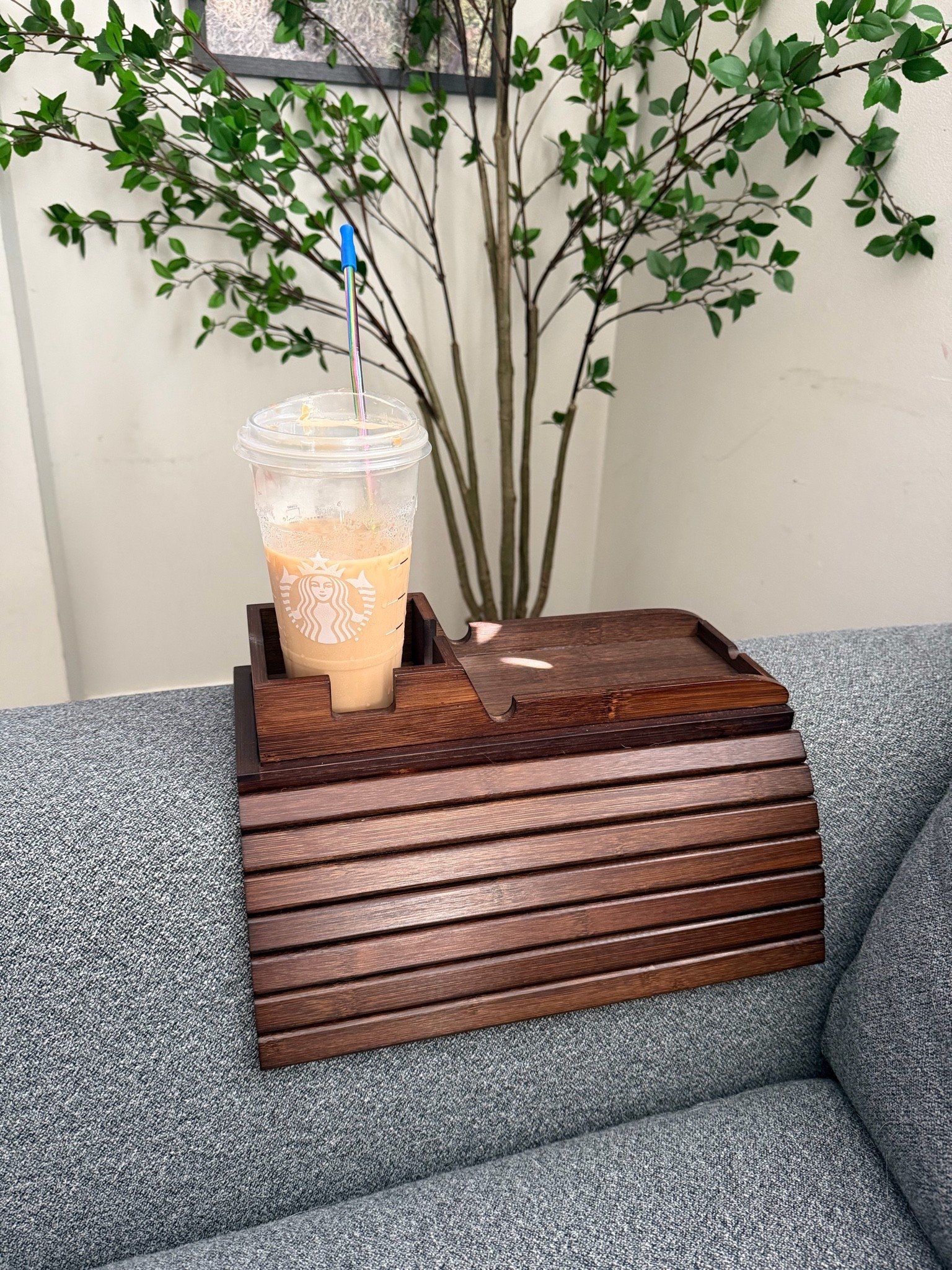 This couch arm tray is a must have! It has been a game changers and works on all different kinds of couch arms! Comes in different colors too. Plus the tray slides out so you can lay it on an ottoman!

#LTKHome