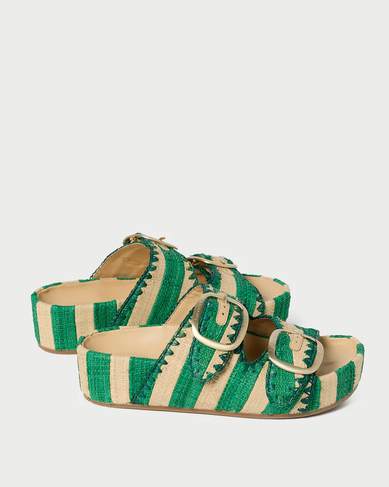 Theo Green/Natural Two-Band Sandal | Loeffler Randall