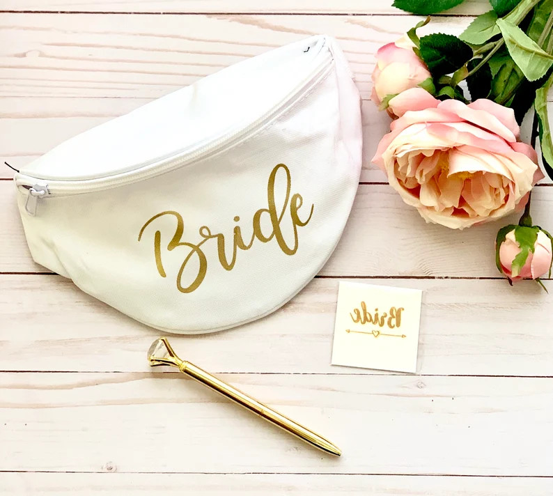 Bride Gift Set, Bride Fanny Pack, Gold Diamond Pen, Bride Tattoo, Custom Fanny Pack, Bride Fanny ... | Etsy (US)