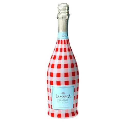 Red & White Gingham Prosecco Bottle Wrap | Beau Bottles
