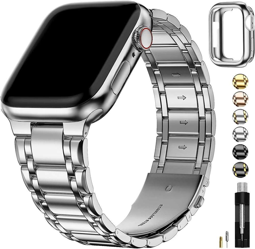 Fullmosa Bands Compatible Apple Watch 41mm 40mm 38mm 49mm 46mm 45mm 44mm 42mm, Stainless Steel iW... | Amazon (US)