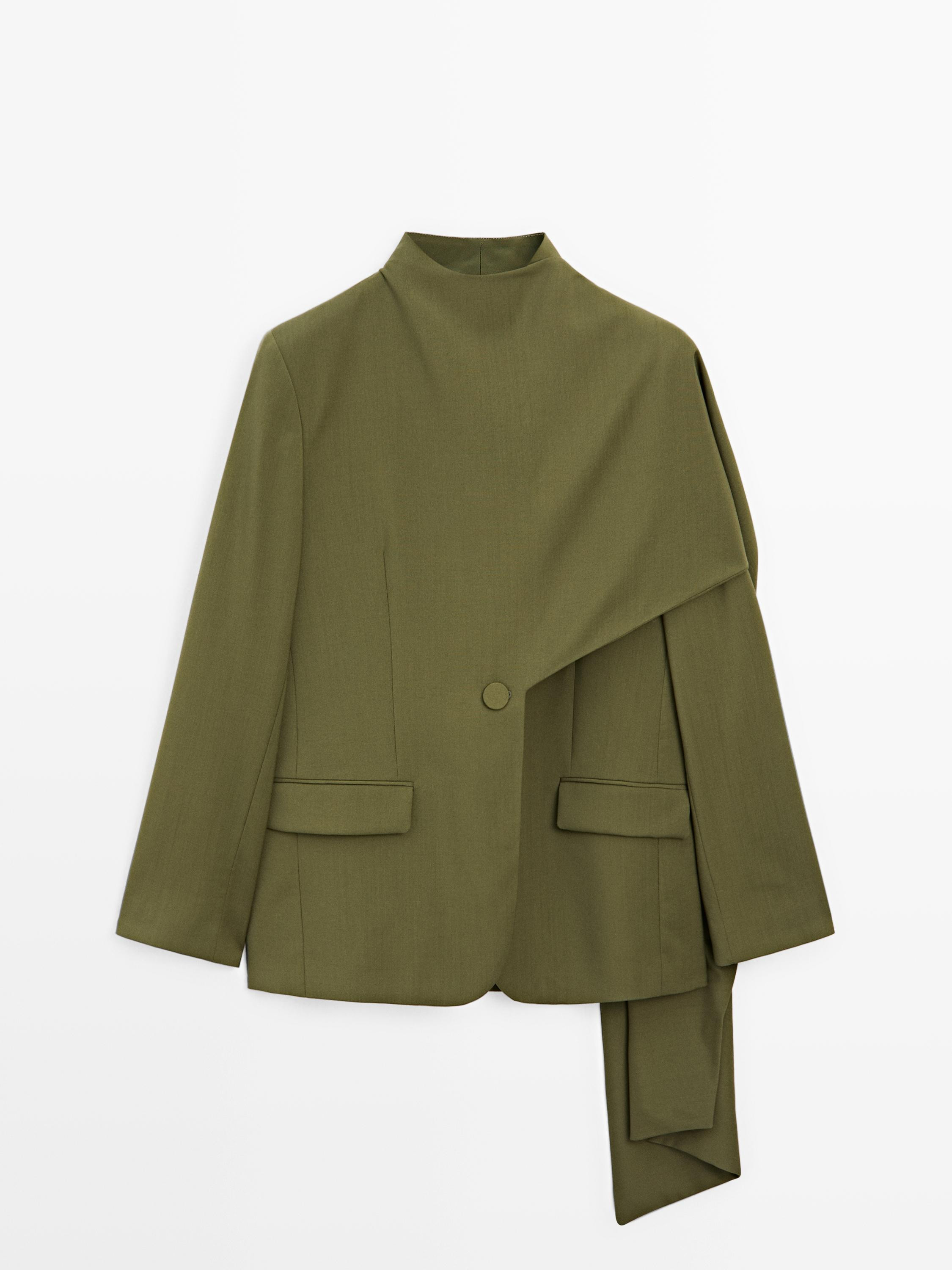 100% wool scarf blazer - STUDIO | Massimo Dutti UK