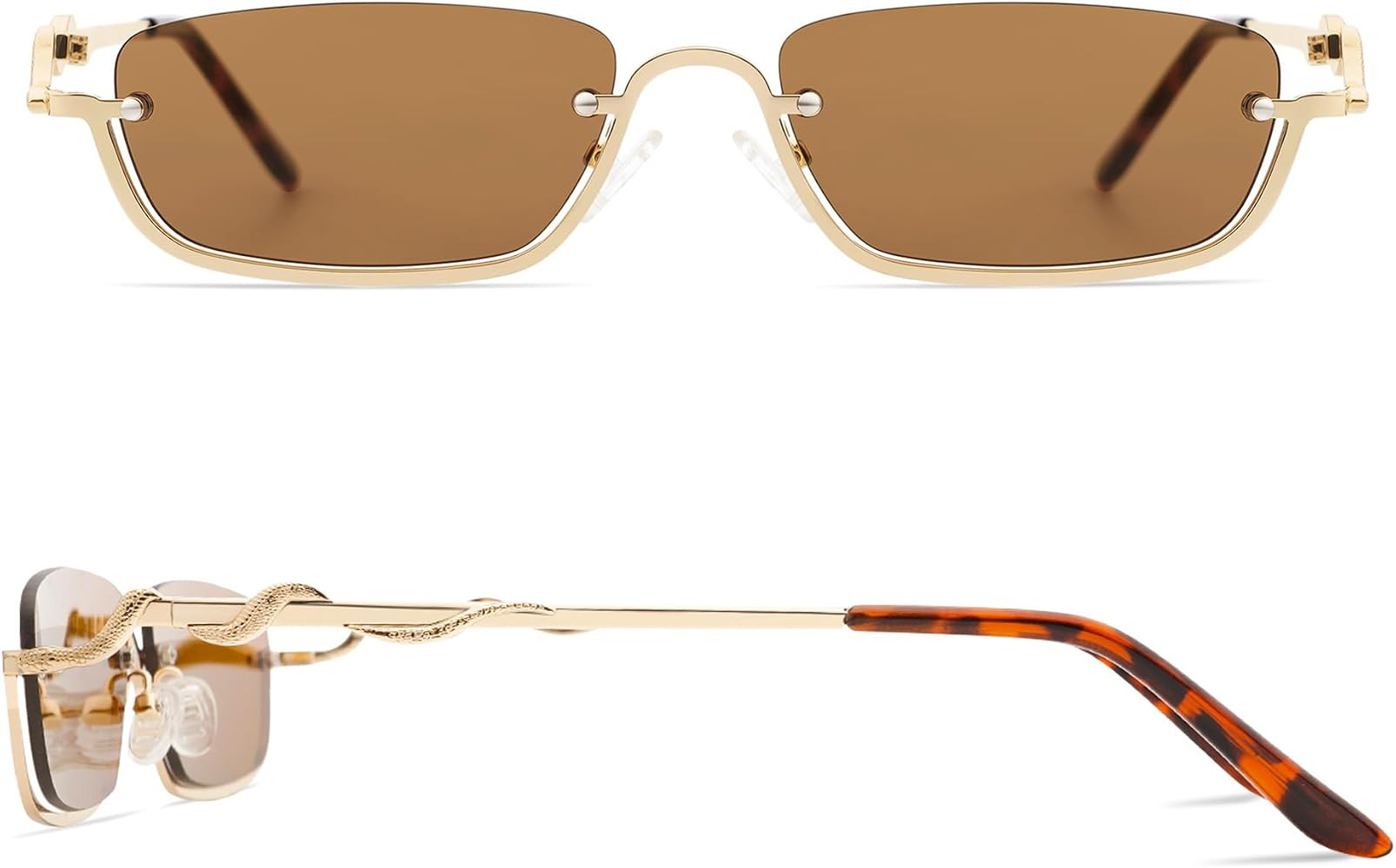 Appassal Y2K Snake Sunglasses for Women Men Narrow Rectangular Y2k Chic Sunnies AP3649 | Amazon (US)