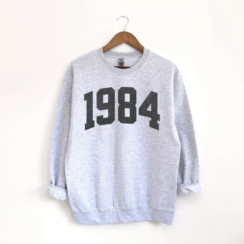 1984 Sweatshirt, Vintage Style Varsity Birthday Sweatshirt, Unisex 40th Birthday Shirt, Distresse... | Etsy (US)