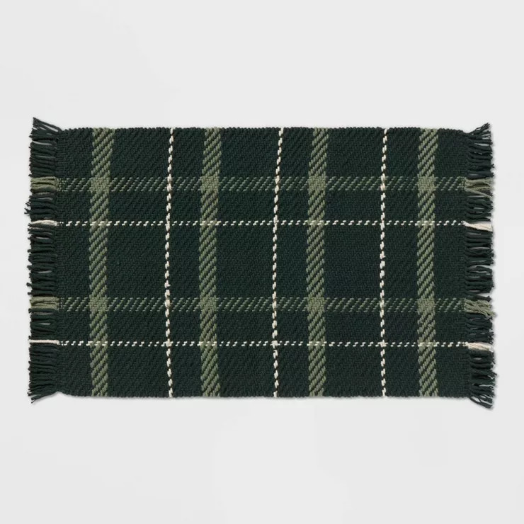 34" x 20" Plaid Rug Green - Threshold™ | Target