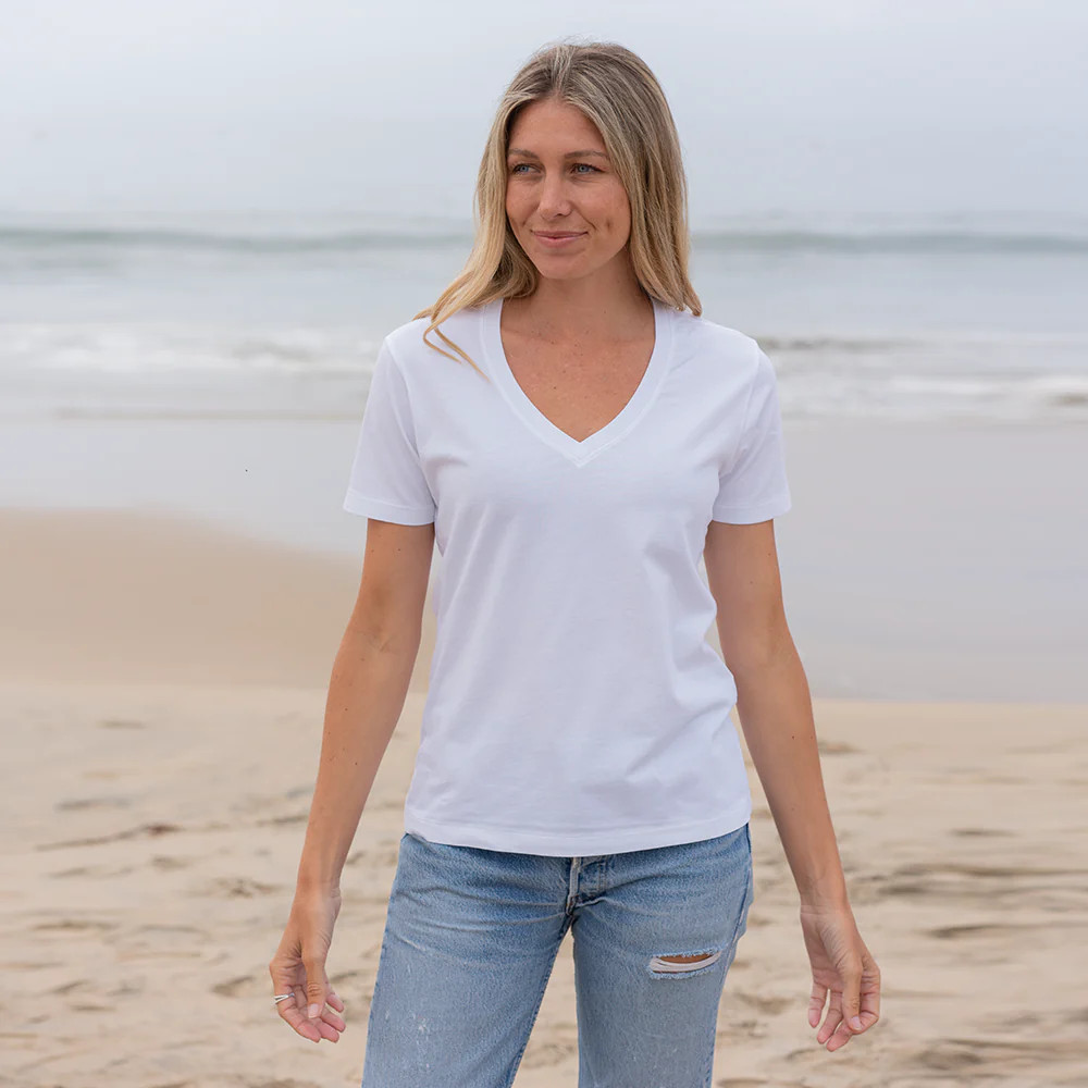 Womens Short Sleeve V-neck | The Classic T Shirt Company