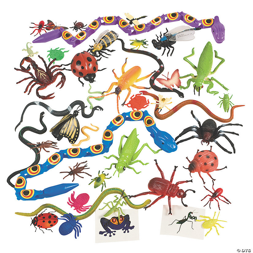 Bulk 100 Pc.Creepy Crawly Bugs & Reptile Toy Assortment | Oriental Trading Company