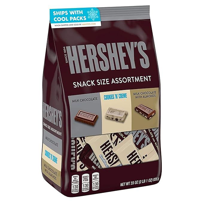 HERSHEY'S Assorted Snack Size Candy, Bulk, 33 oz Bag | Amazon (US)