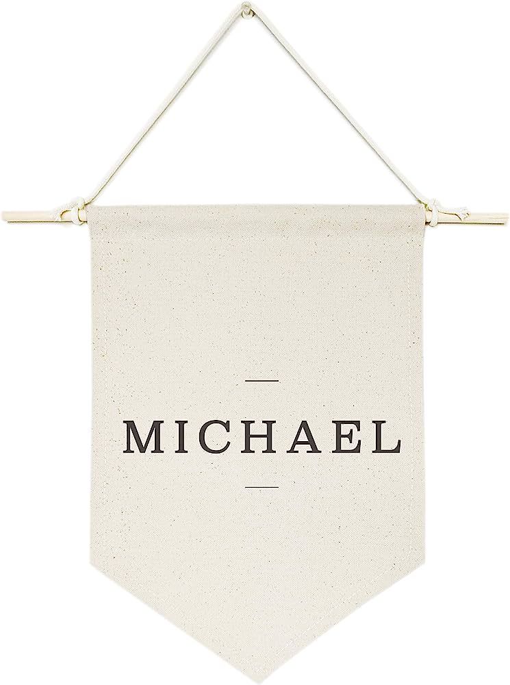 The Cotton & Canvas Co. Personalized Modern Name Hanging Wall Canvas Banner, Wall Art, Home and B... | Amazon (US)