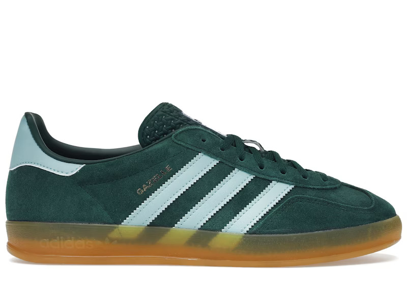 Men's Adidas Gazelle Indoor Sneakers in Collegiate Green/Hazy Sky Blue/Victory Gold | StockX