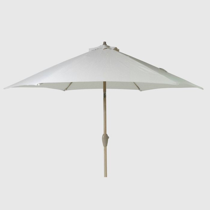 9' Round Patio Umbrella Light Wood Pole - Threshold™ | Target