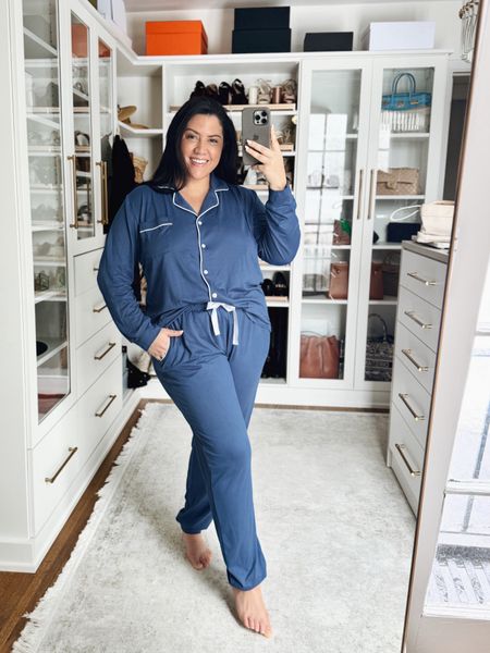 Wearing these super soft pjs for a getting ready look with bridesmaids for a wedding next weekend, so many colors + under $40!

#LTKwedding #LTKmidsize #LTKstyletip