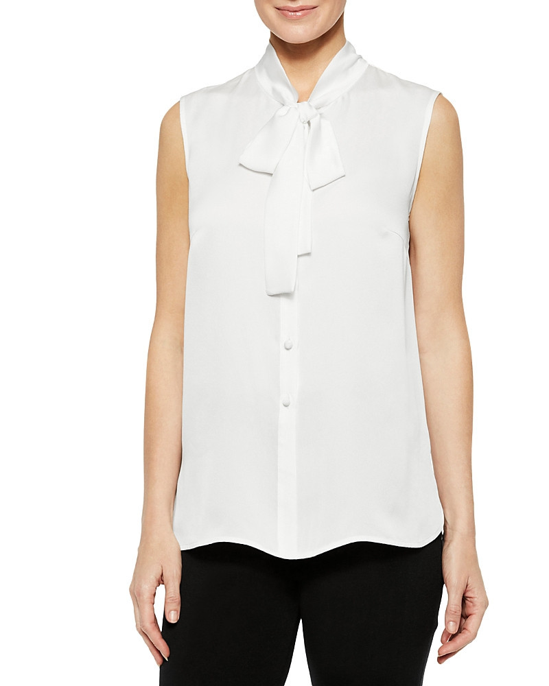Misook Tie Collar Sleeveless Top | Bloomingdale's (US)