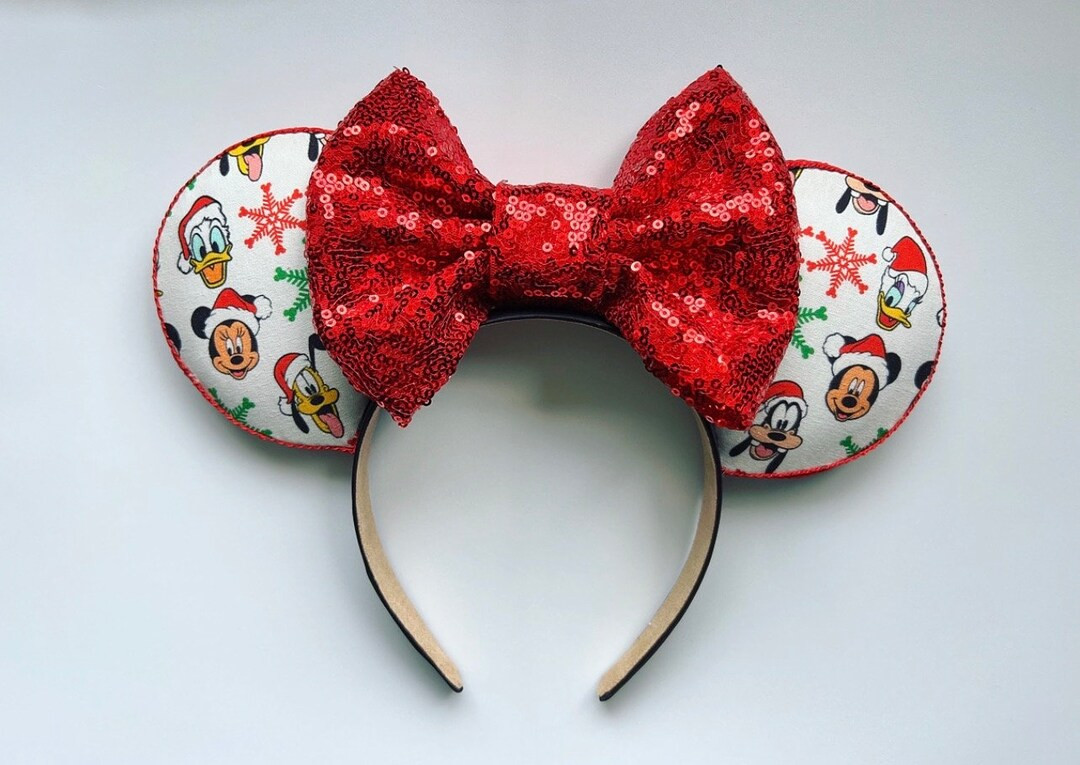 Mickey and Friends Holiday Ear, Disney Christmas Ear, Disney Parks Ear, Mickey and Minnie Ears, C... | Etsy (US)