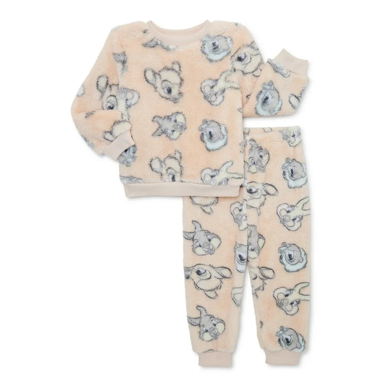 Disney Bambi Baby and Toddler Boy or Girl Sherpa Sweatshirt and Jogger Outfit Set, 2 Piece, Sizes... | Walmart (US)