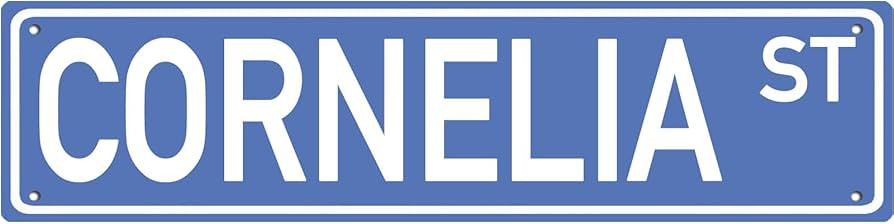 Vintage Tin Sign Cornelia St (Royalblue) Sign Street Sign Retro Metal Sign for Home Bar Coffee Ga... | Amazon (US)