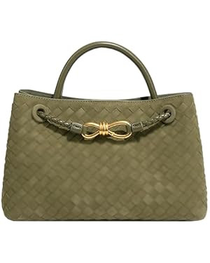 Suede Woven Tote Bag for Women PU Leather Crossbody Bag Shoulder Bag Casual Handbag Satchel for W... | Amazon (US)