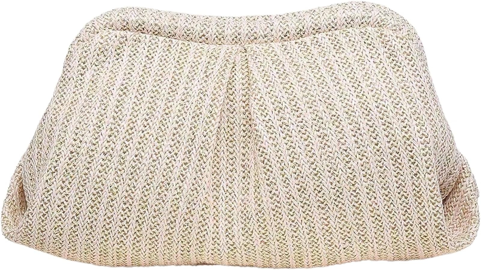 Verdusa Women's Straw Woven Clutch Handbags Ruched Cloud Purse | Amazon (US)