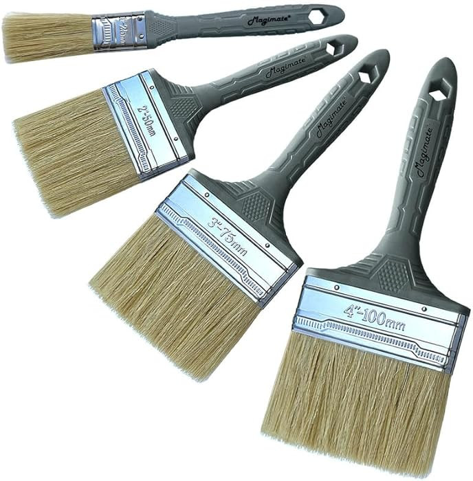 Professional Bristle Double Thick Chip Paint Brush Set - 1,2,3,4 Inch Wood Stain and Varnish Brus... | Amazon (CA)