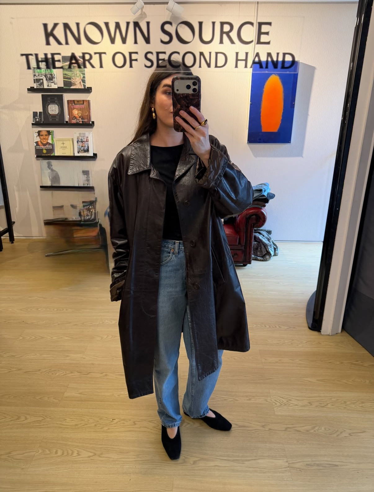 Shopping OOTD styling a leather coat and basic black top and jeans base layer

#LTKstyletip #LTKwinter